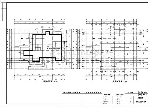335平米2+1层框混结构独栋别墅全套平立剖面设计CAD图纸-图一