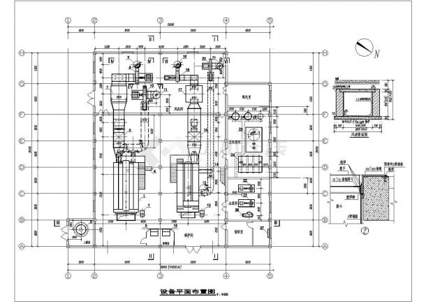 某热水锅炉房项目工程设计cad全套施工图（含设计说明）-图二