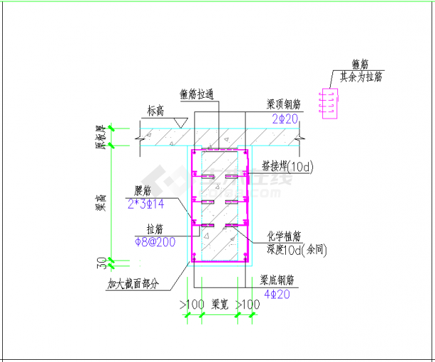 某地混凝土结构加固节点详图CAD图纸-图一