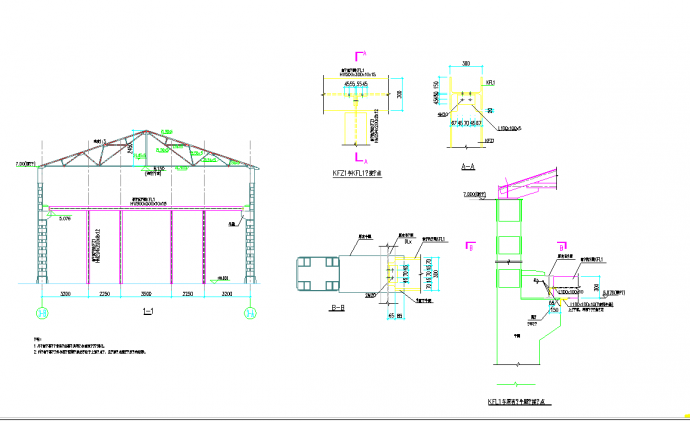 某地排架车间改办公楼钢结构加固施工图CAD图纸_图1