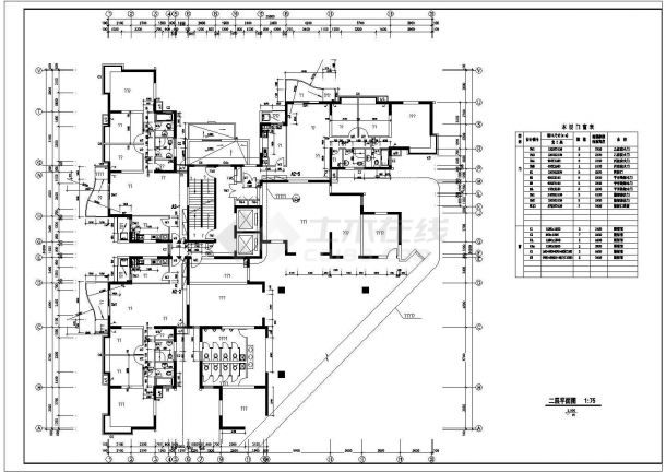 某高层办公楼全套建筑设计CAD图纸-图二