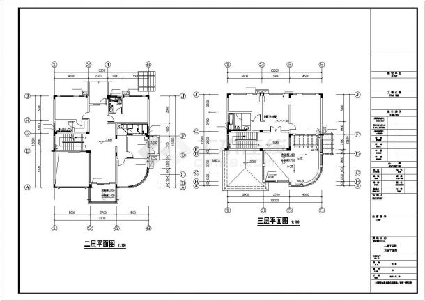 烟台市某村庄3层砖混单体别墅给排水系统设计CAD图纸-图二