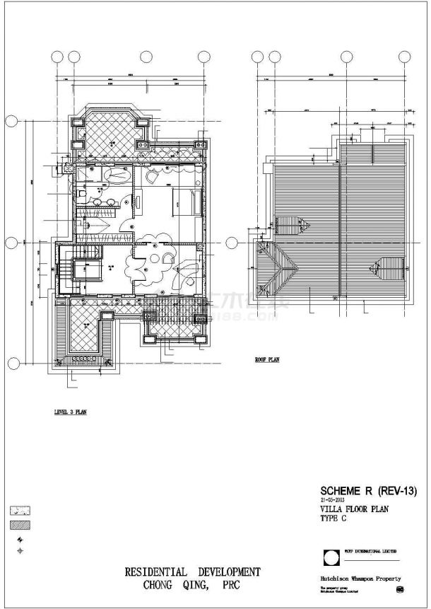 广州某现代化村庄363平米3层砖混结构乡村别墅建筑设计CAD图纸-图二