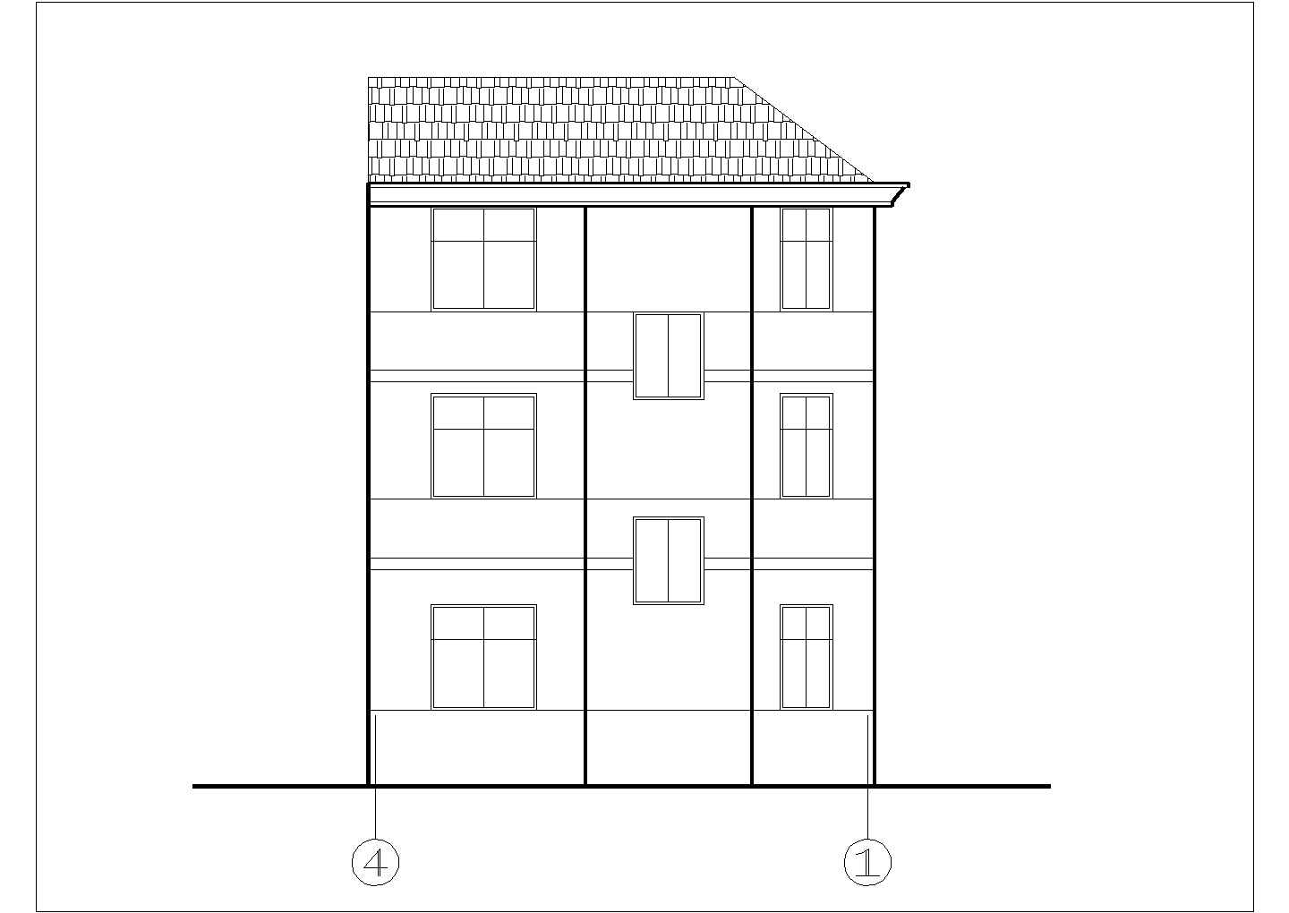 阜阳市某村庄占地90平米3层砖混结构乡村别墅建筑设计CAD图纸