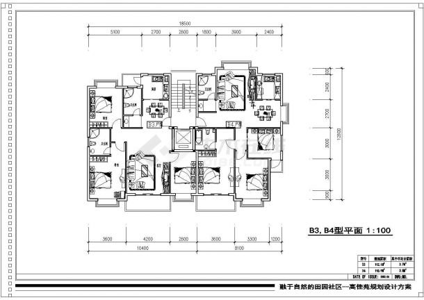 高佳苑小区CAD户型设计平面图-图一