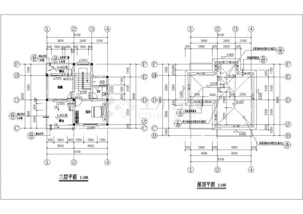 占地90平米3层砖混结构乡村单体别墅全套建筑设计CAD图纸-图二