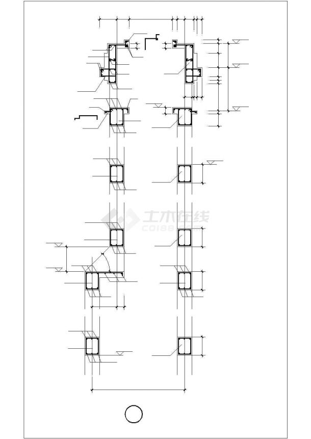 353平米3层钢混框架结构单体别墅全套建筑结构设计CAD图纸-图二