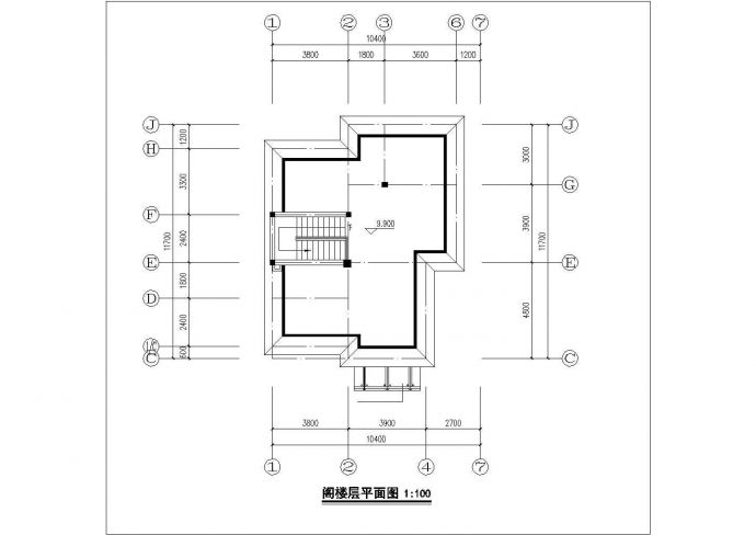 镇江某乡村占地125平米3层混合结构单体别墅建筑设计CAD图纸_图1