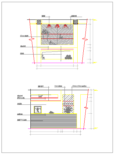 某餐厅区装饰墙及酒架造型CAD设计立面图纸