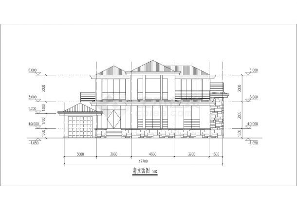 564平米2层框架结构单体别墅平立面设计CAD图纸（含地下室和阁楼层）-图一