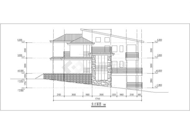 564平米2层框架结构单体别墅平立面设计CAD图纸（含地下室和阁楼层）-图二