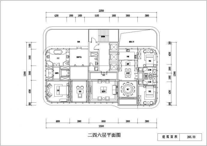 某小区独栋高层建筑室内户型设计施工CAD图纸_图1