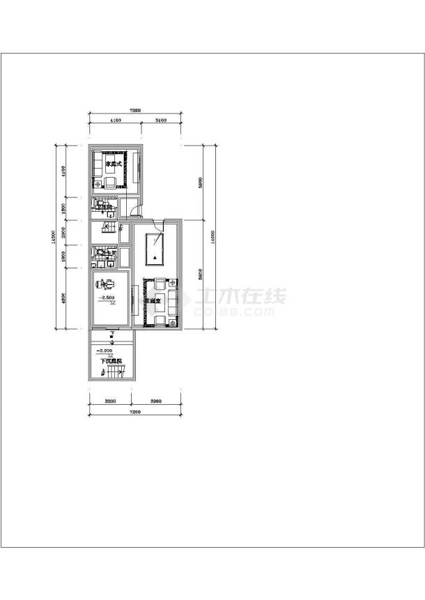 某小区顶层复式叠拼建筑多层户型设计施工CAD图纸-图一