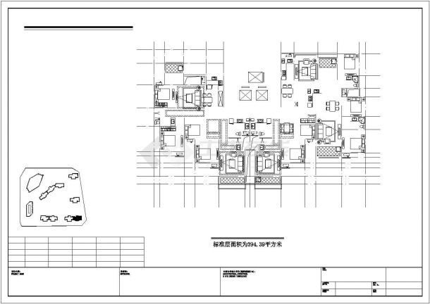 某城市小区居民建筑标准化户型设计施工CAD图纸-图一