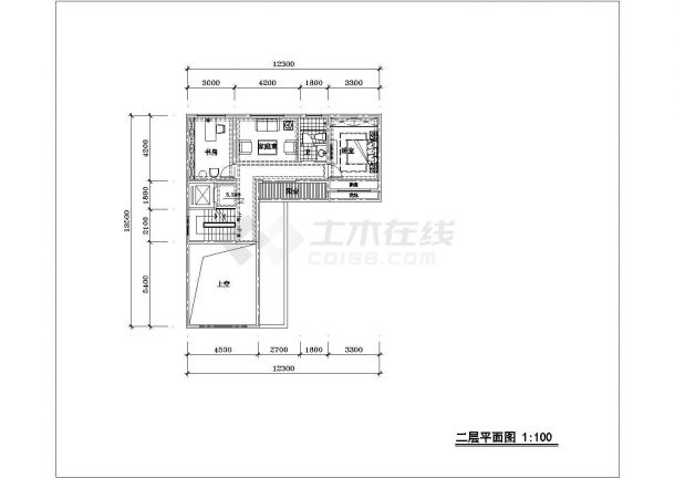 某小区双拼四房建筑标准化户型设计施工CAD图纸-图二