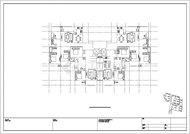 某小区高层建筑标准化户型设计施工CAD图纸-图一