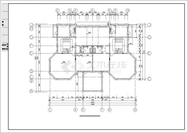 318平米3层砖混结构独栋别墅全套建筑+结构设计CAD图纸-图一