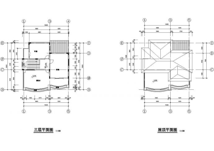 嘉兴市某村镇430平米3层砖混结构单体别墅建筑设计CAD图纸_图1