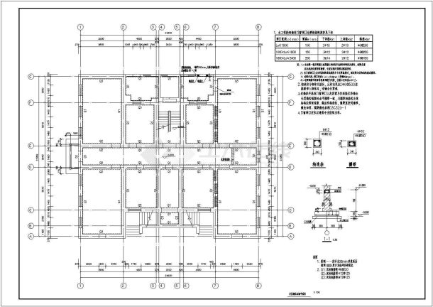 某三层砖木结构楼房加固设计cad详细施工图（含设计说明）-图一