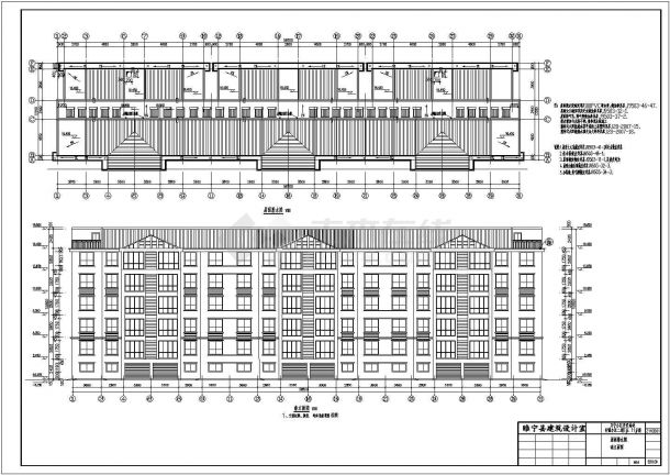 徐州市泉南花园小区4180平米6层框架结构住宅楼建筑结构设计CAD图纸-图一