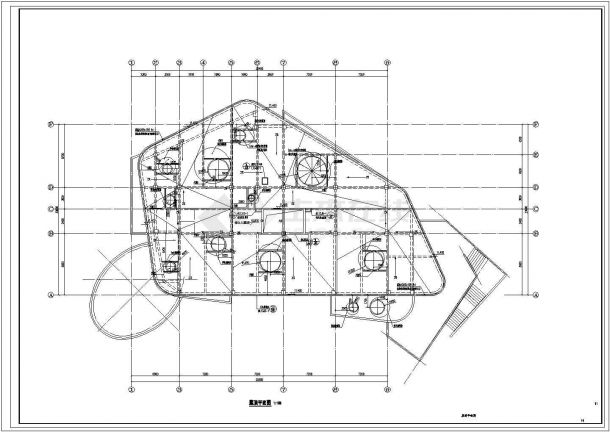抚顺市某现代化社区2700平米3层框架结构幼儿园建筑结构设计CAD图纸-图一