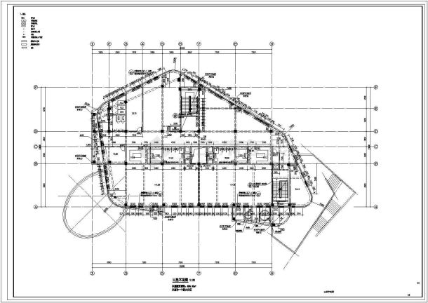 抚顺市某现代化社区2700平米3层框架结构幼儿园建筑结构设计CAD图纸-图二