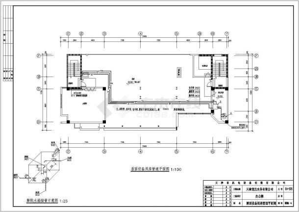 某办公楼空气源热泵工程设计cad详细施工图（含设计说明）-图二