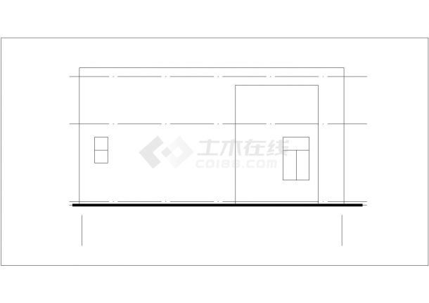 北京某市政单位45平米单层砖混结构门卫室平立剖面CAD设计图纸-图一