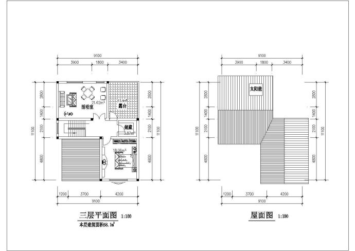 某三层砖混结构独院式别墅设计cad建筑方案图（含设计说明）_图1