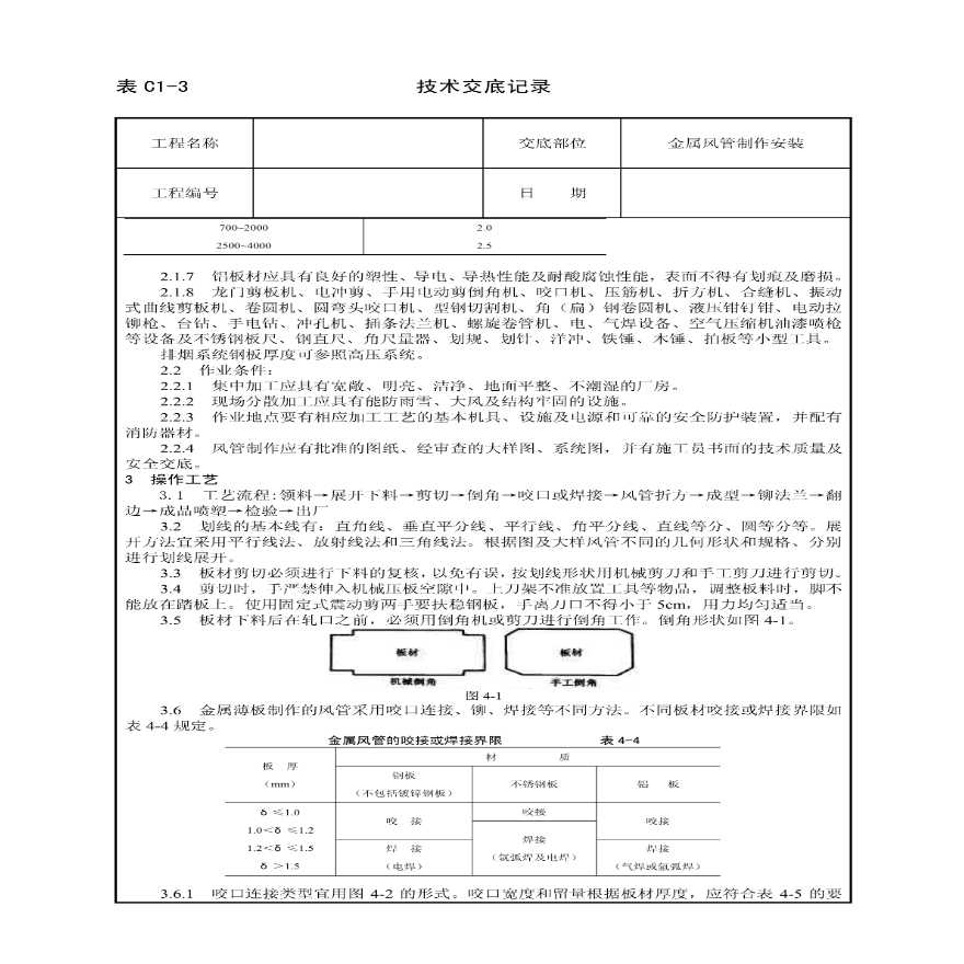 金属风管制作安装技术交底-图二