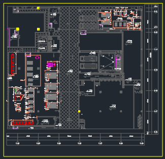 某暖通工程设计cad4制冷机房大样图-图一