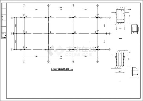 【最新】某小型物流仓库结构设计方案CAD图纸-图二