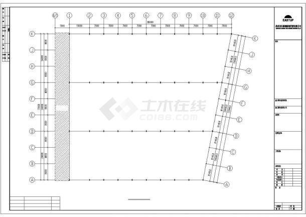 【最新】某公司钢结构厂房扩建设计方案CAD图纸-图一