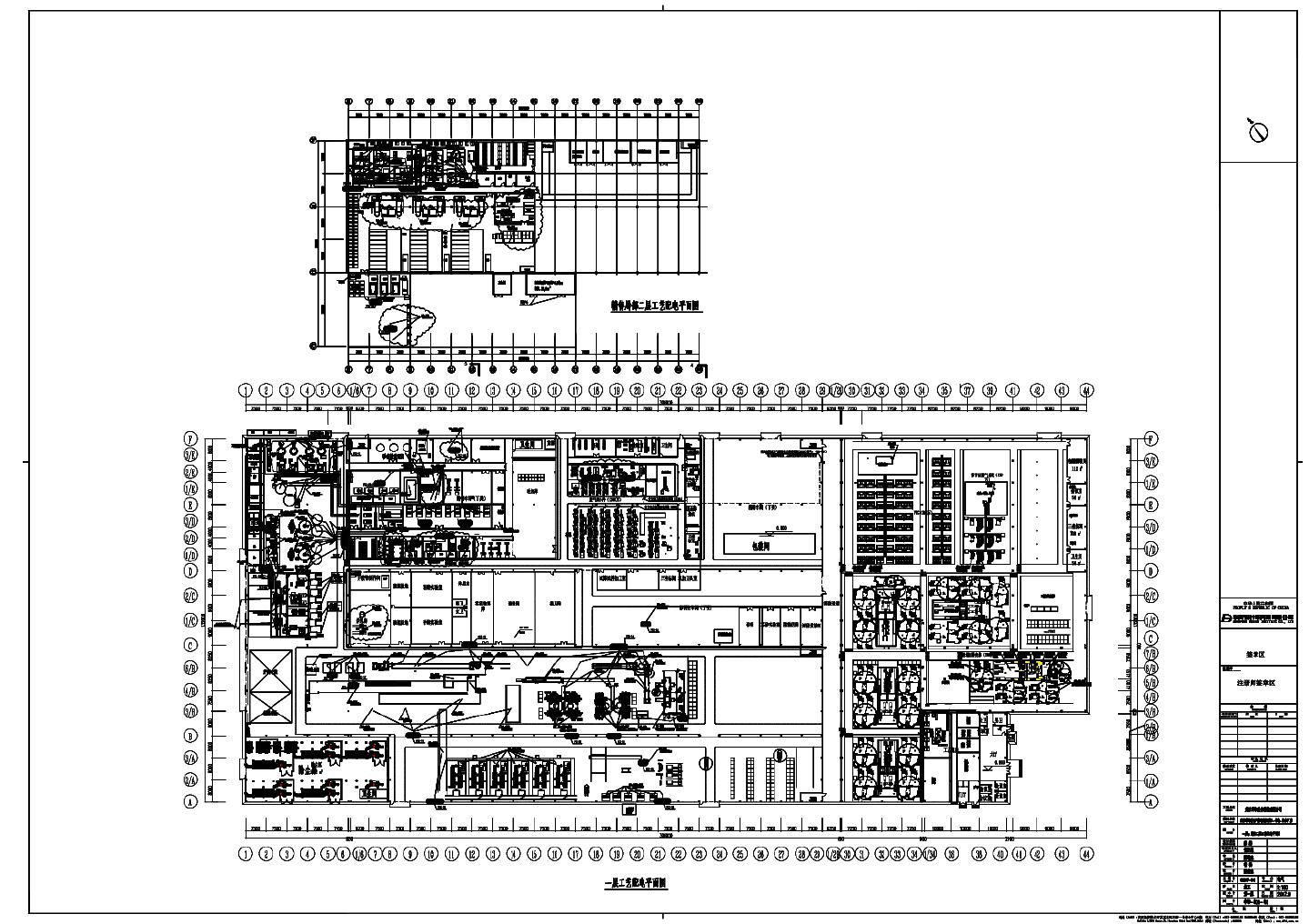 铸造车间华培联合厂房配电平面图CAD