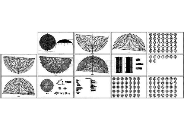 【最新】某球壳网架结构设计方案CAD图纸-图二