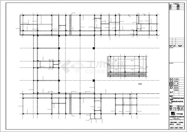 广州市某社区三层框架结构私立幼儿园全套结构设计CAD图纸-图二
