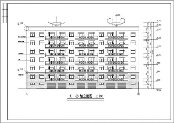 6层2户住宅楼全套建筑施工图-图二