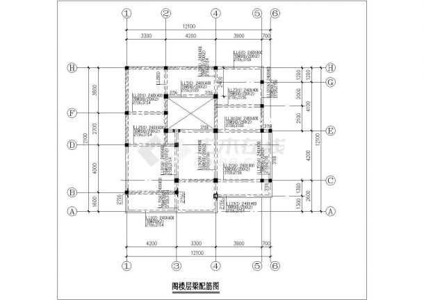 占地123平米3层框混结构单体乡村别墅建筑设计CAD图纸-图二