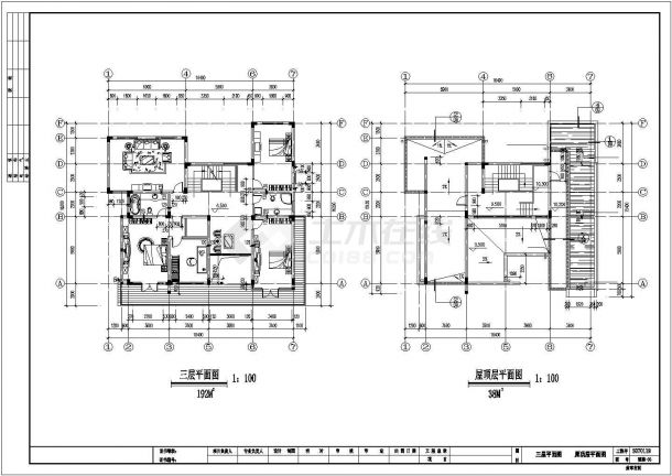 成都市海山花园小区630平米3层框架结构单体别墅建筑设计CAD图纸-图二