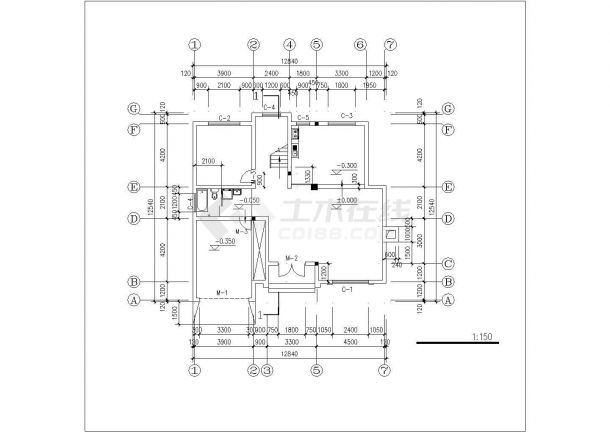 邯郸市某村镇329平米3层框架结构单体乡村别墅平立剖面设计CAD图纸-图一