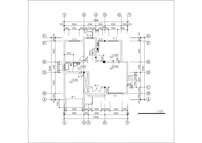 邯郸市某村镇329平米3层框架结构单体乡村别墅平立剖面设计CAD图纸_图1
