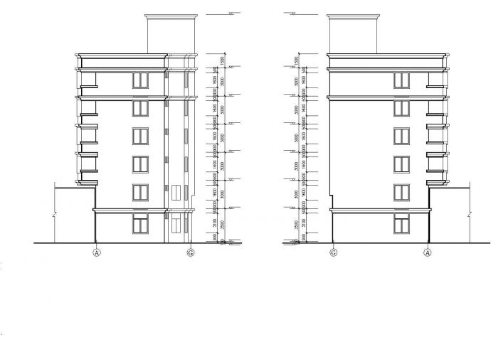 1800平米6层钢混框架结构民居住宅楼全套建筑设计CAD图纸_图1