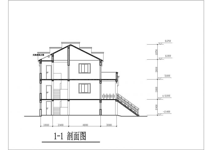 占地182+195平米两栋砖混结构单体别墅平立剖面设计CAD图纸_图1