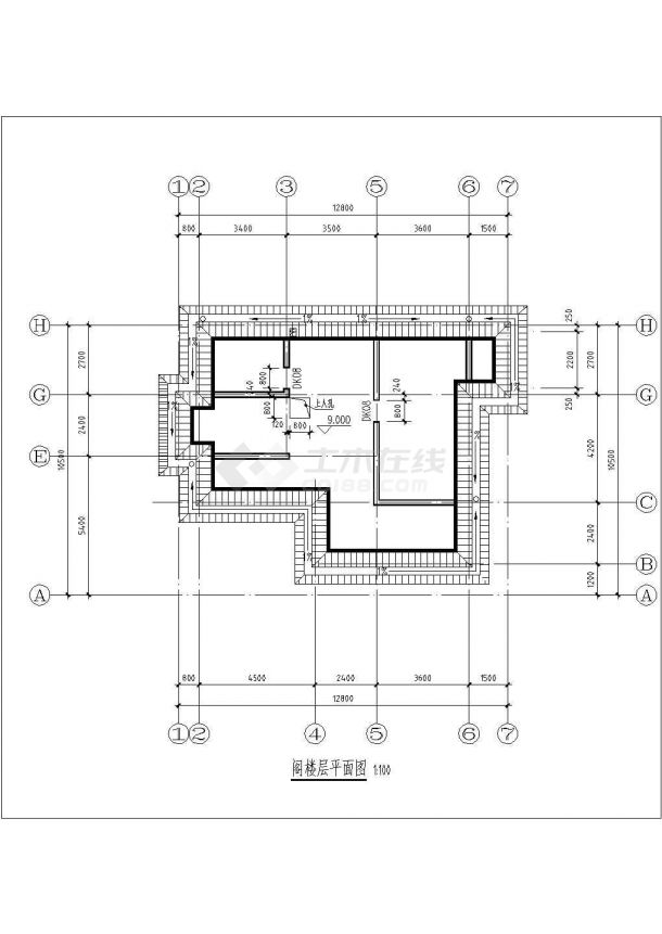 衡阳市某村镇312平米3层砖混结构乡村别墅平立剖面设计CAD图纸-图二