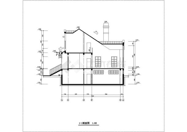 335平米2层框混结构单体别墅建筑设计CAD图纸（含地下室）-图一