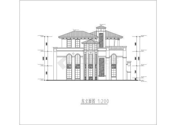 415平米3层框混结构单体别墅平立面设计CAD图纸（含地下室）-图一