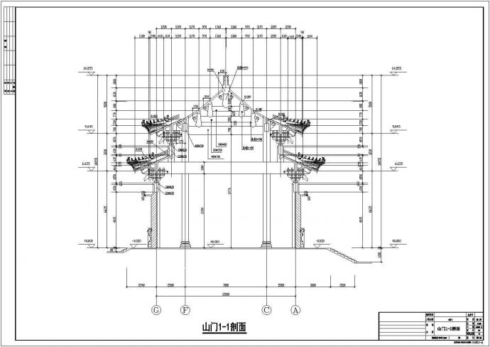 珠海普驼寺庙设计cad详细建筑施工图（含设计说明）_图1