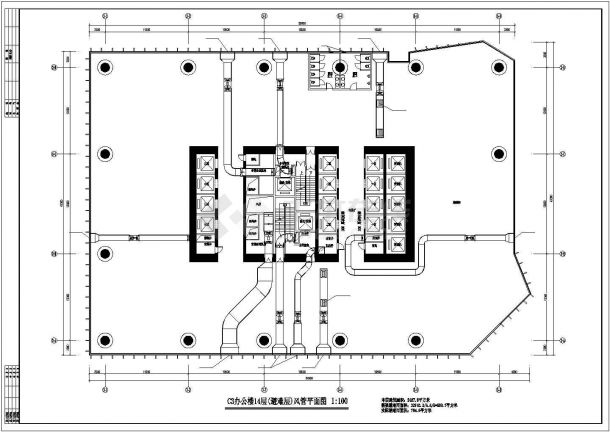 [黑龙江]办公楼地库采暖通风系统设计施工设计CAD图纸-图二