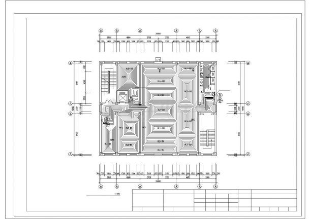 [黑龙江]某办公楼地板辐射采暖及消防给排施工设计CAD图纸-图二