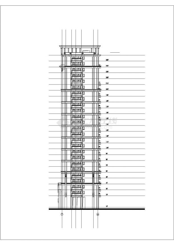 某城市叠拼居民建筑标准化户型设计施工CAD图纸-图二